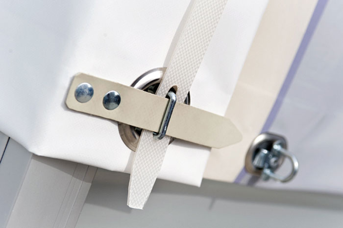 Senkrechter Riemenverschluß